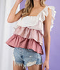 The Jennifer Top: One Shoulder Ruffle Top - MomQueenBoutique