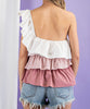 The Jennifer Top: One Shoulder Ruffle Top - MomQueenBoutique