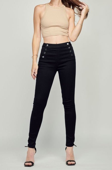 The Jetta Jeans: High Waisted Sailor Skinny Jeans - MomQueenBoutique