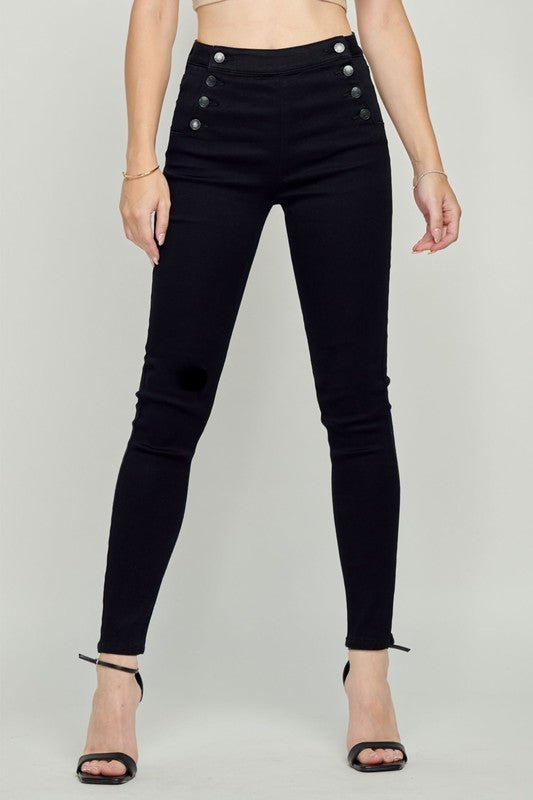 The Jetta Jeans: High Waisted Sailor Skinny Jeans - MomQueenBoutique