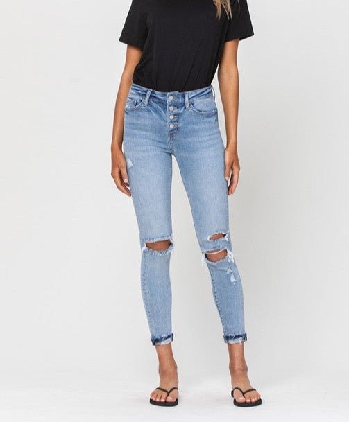 The Jill Jeans: High Rise Stretchy Skinny Jeans - MomQueenBoutique
