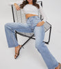 The Jillian Jeans: High Rise Asymmetrical Button Dad Jean - MomQueenBoutique