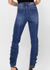 The Jolie Jeans: High Rise Ruched Bottom Skinny Jean - MomQueenBoutique