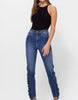 The Jolie Jeans: High Rise Ruched Bottom Skinny Jean - MomQueenBoutique