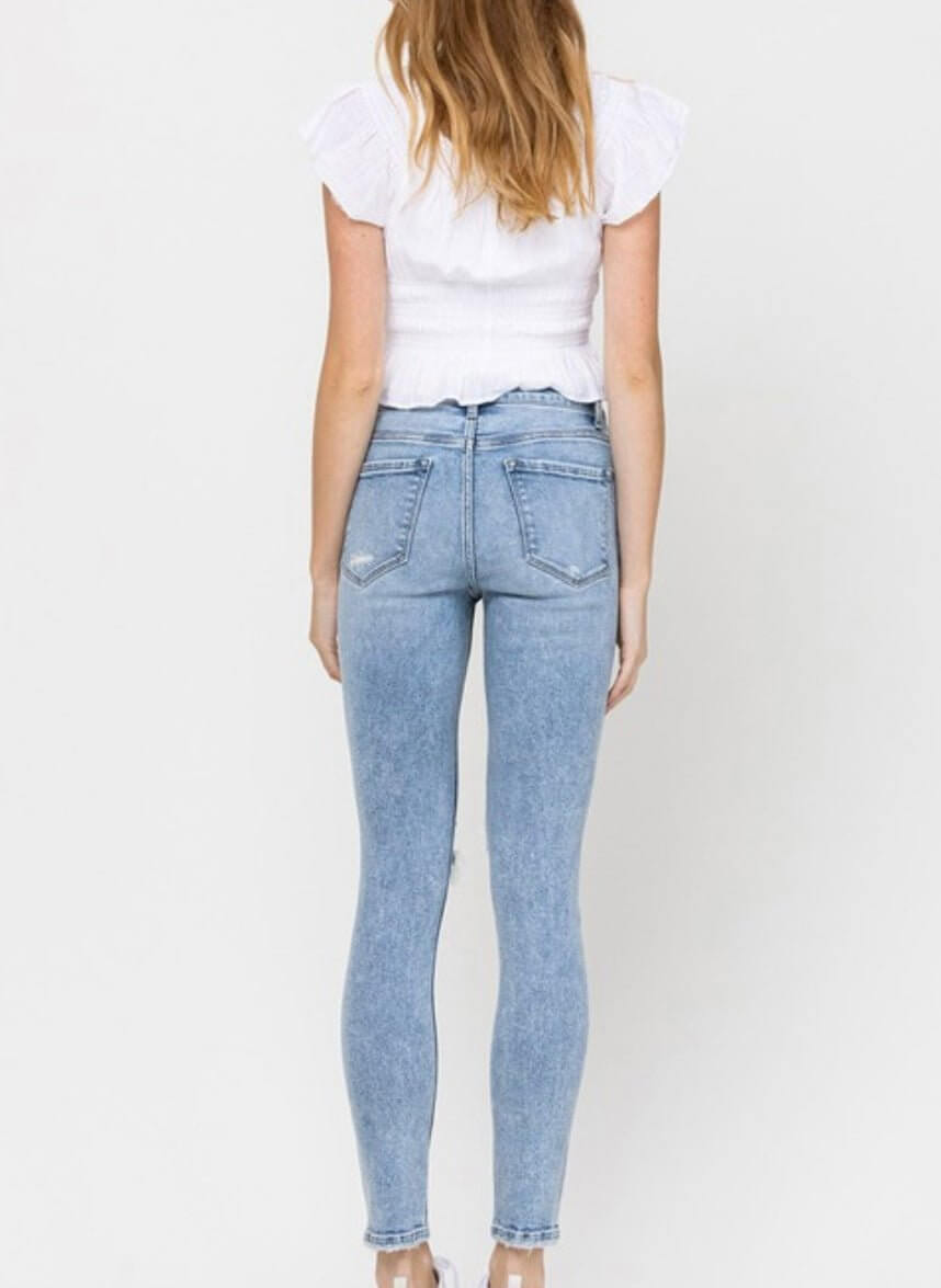 The Jordan Jeans: High Rise Distressed Skinny Jean - MomQueenBoutique