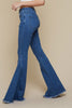 The Joy Jeans: High Waisted Button Flares Jeans - MomQueenBoutique