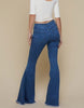 The Joy Jeans: High Waisted Button Flares Jeans - MomQueenBoutique