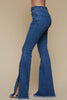 The Joy Jeans: High Waisted Button Flares Jeans - MomQueenBoutique