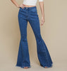 The Joy Jeans: High Waisted Button Flares Jeans - MomQueenBoutique