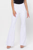 The July Jean: High Rise White Pull On Flare Jeans - MomQueenBoutique