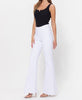 The July Jean: High Rise White Pull On Flare Jeans - MomQueenBoutique