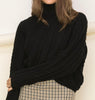 The Kelsey Sweater: High Neck Twisted Front Sweater - MomQueenBoutique