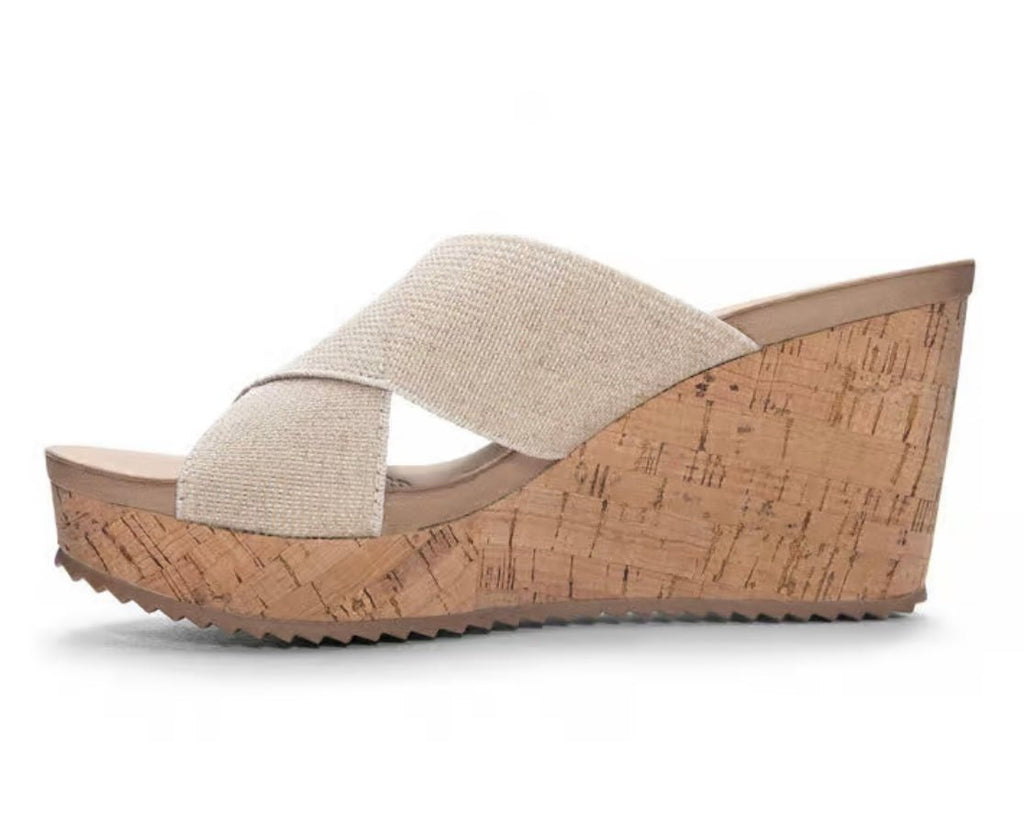The Kinnley Wedge- Casual Natural Cork Wedge - MomQueenBoutique