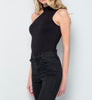 The Laura Bodysuit: One Shoulder Mock Neck Bodysuit - MomQueenBoutique