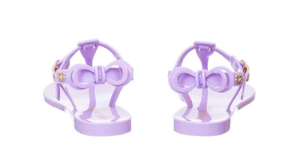 The Layla Sandals: Little Girls Purple Thing Bow Sandal - MomQueenBoutique