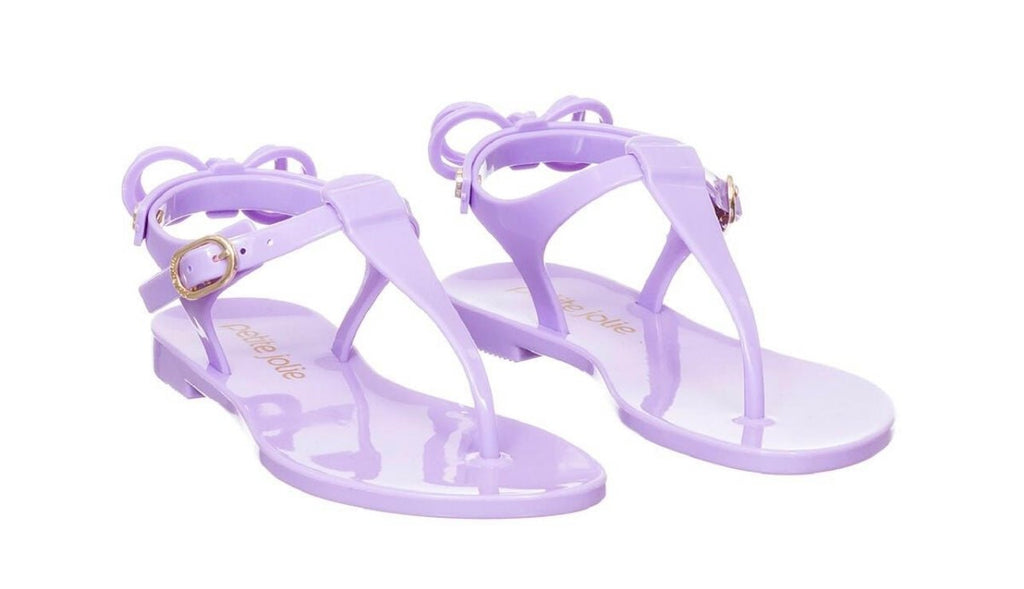 The Layla Sandals: Little Girls Purple Thing Bow Sandal - MomQueenBoutique