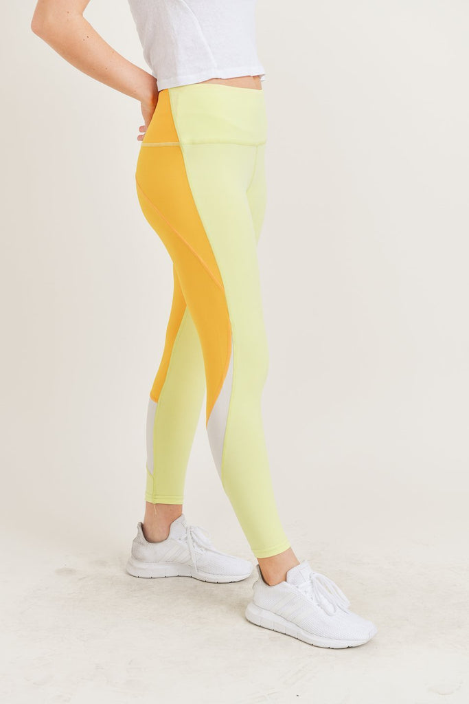The Lemon Yoga Leggings: Yellow Yoga Leggings - MomQueenBoutique