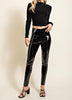 The Lena Leggings: Shiny Black Patent Leather Leggings - MomQueenBoutique