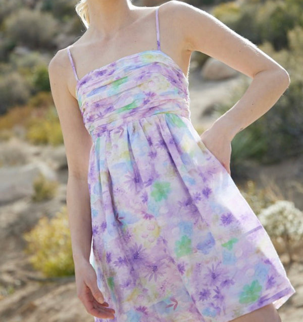 The Lillia Dress: Purple Floral Print Dress - MomQueenBoutique