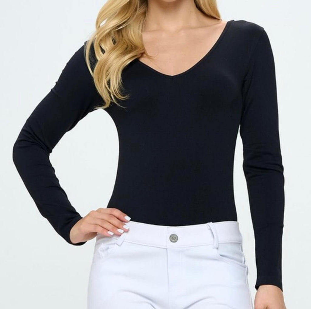 The Long Sleeve Basic Bodysuit: Long Sleeve Seamless Bodysuit - MomQueenBoutique
