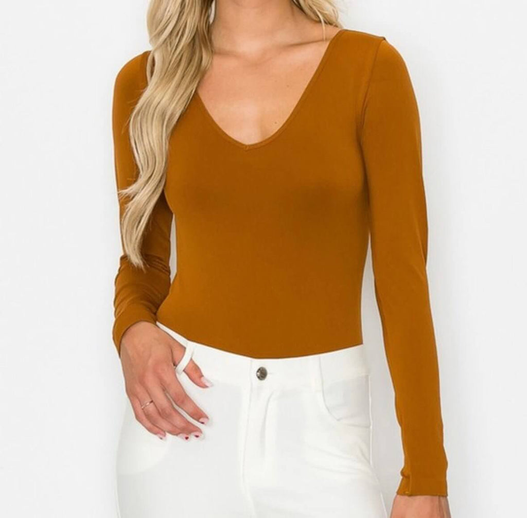 The Long Sleeve Basic Bodysuit: Long Sleeve Seamless Bodysuit - MomQueenBoutique