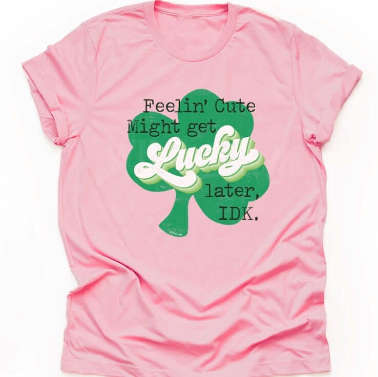 The Lucky Girl Tee: Pink St. Patty's Day Tee - MomQueenBoutique