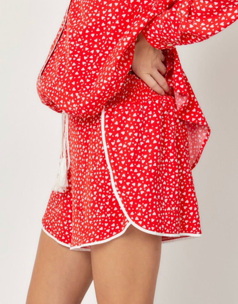The Luxy Love PJ Set: Red Heart Pajama Robe Set - MomQueenBoutique