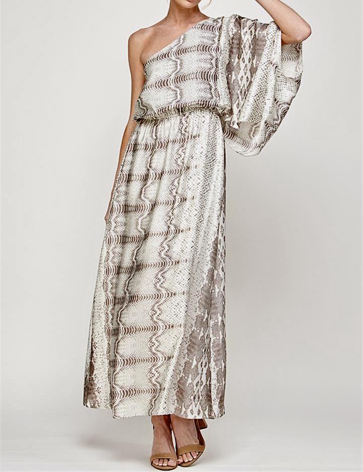 The Marcia Dress: Satin Snake Print Dress - MomQueenBoutique