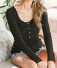 The Maria Top: Long Sleeve Scoop Neck Ribbed Top - MomQueenBoutique