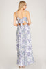 The Marie Dress: Sleeveless Woven Pleated Print Maxi Dress W/ Back Tie - MomQueenBoutique