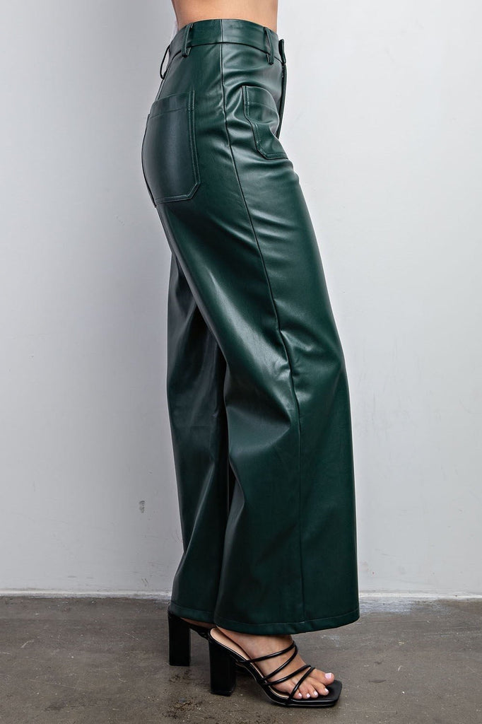 The Melissa Pants: High Waisted Pleather Pants - MomQueenBoutique