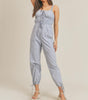 The Mila Jumpsuit: Periwinkle Blue Tiered Jumpsuit - MomQueenBoutique