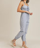 The Mila Jumpsuit: Periwinkle Blue Tiered Jumpsuit - MomQueenBoutique