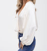 The Morgan Bodysuit: Ivory Wrap Long Sleeve Bodysuit - MomQueenBoutique