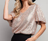 The Nichole Top: Short Sleeve Sequin Top - MomQueenBoutique