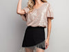 The Nichole Top: Short Sleeve Sequin Top - MomQueenBoutique