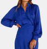 The Olivia Blouse: Blue Button Up Blouse - MomQueenBoutique