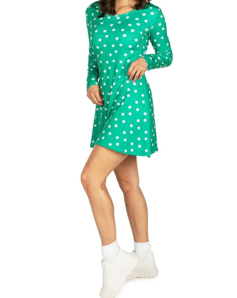 The Patty’s Day Dress: Womens Clover Confetti Dress - MomQueenBoutique
