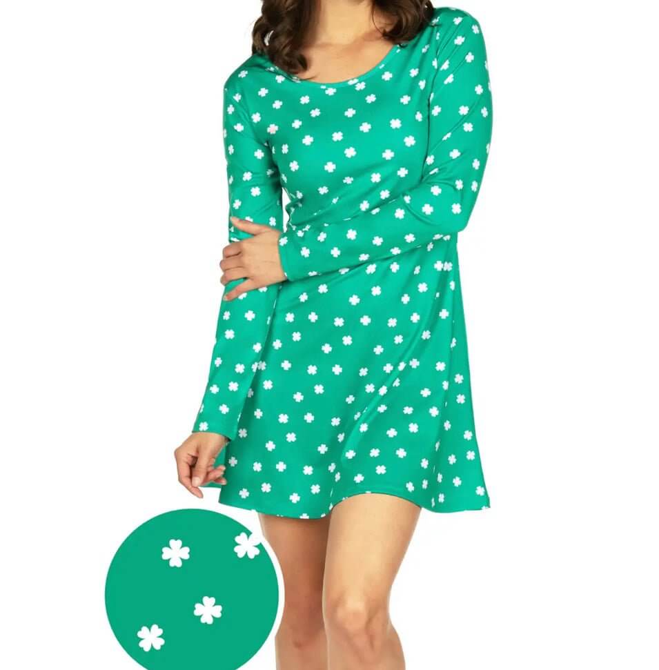 The Patty’s Day Dress: Womens Clover Confetti Dress - MomQueenBoutique