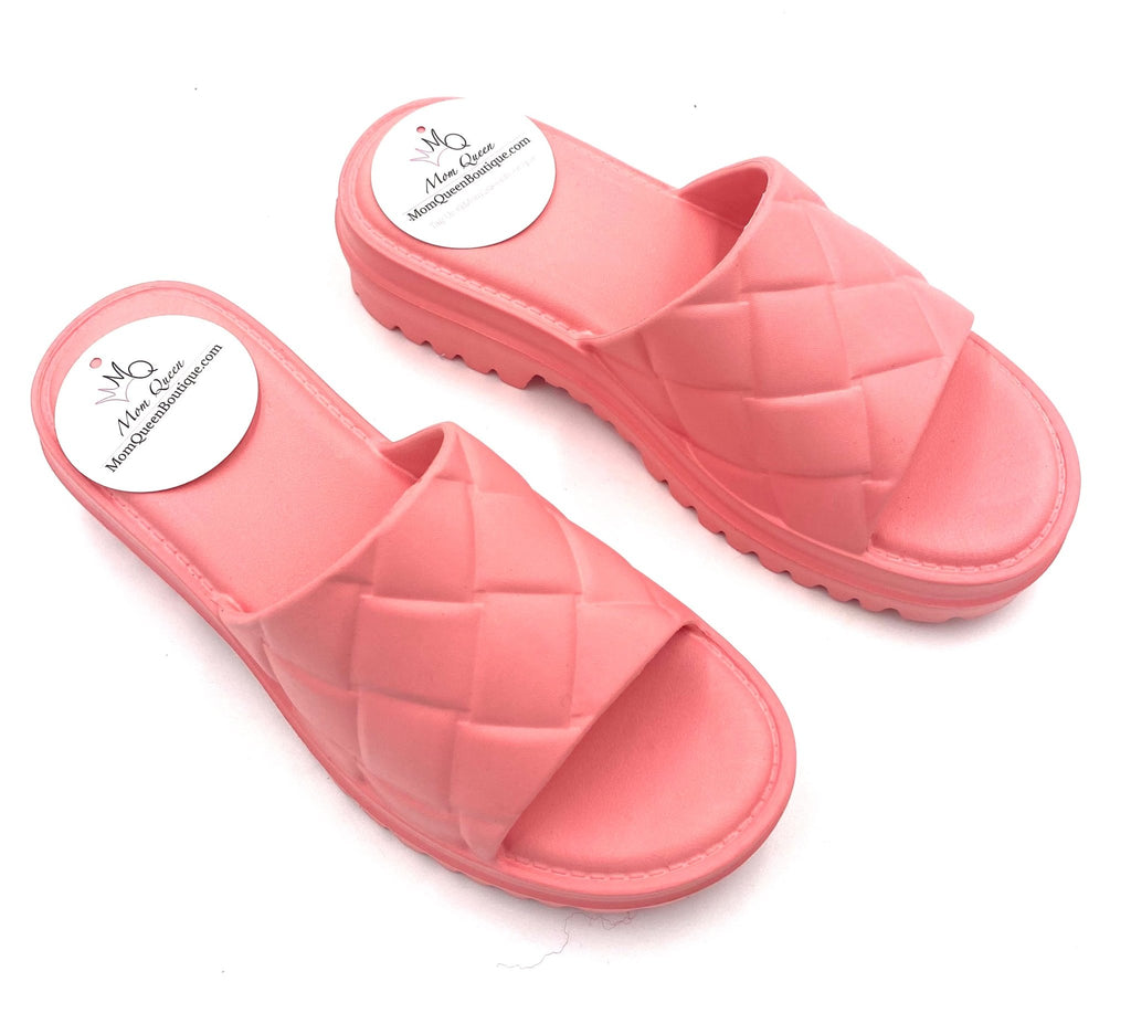 The Pinky Slides: Pink Platform Slide - MomQueenBoutique