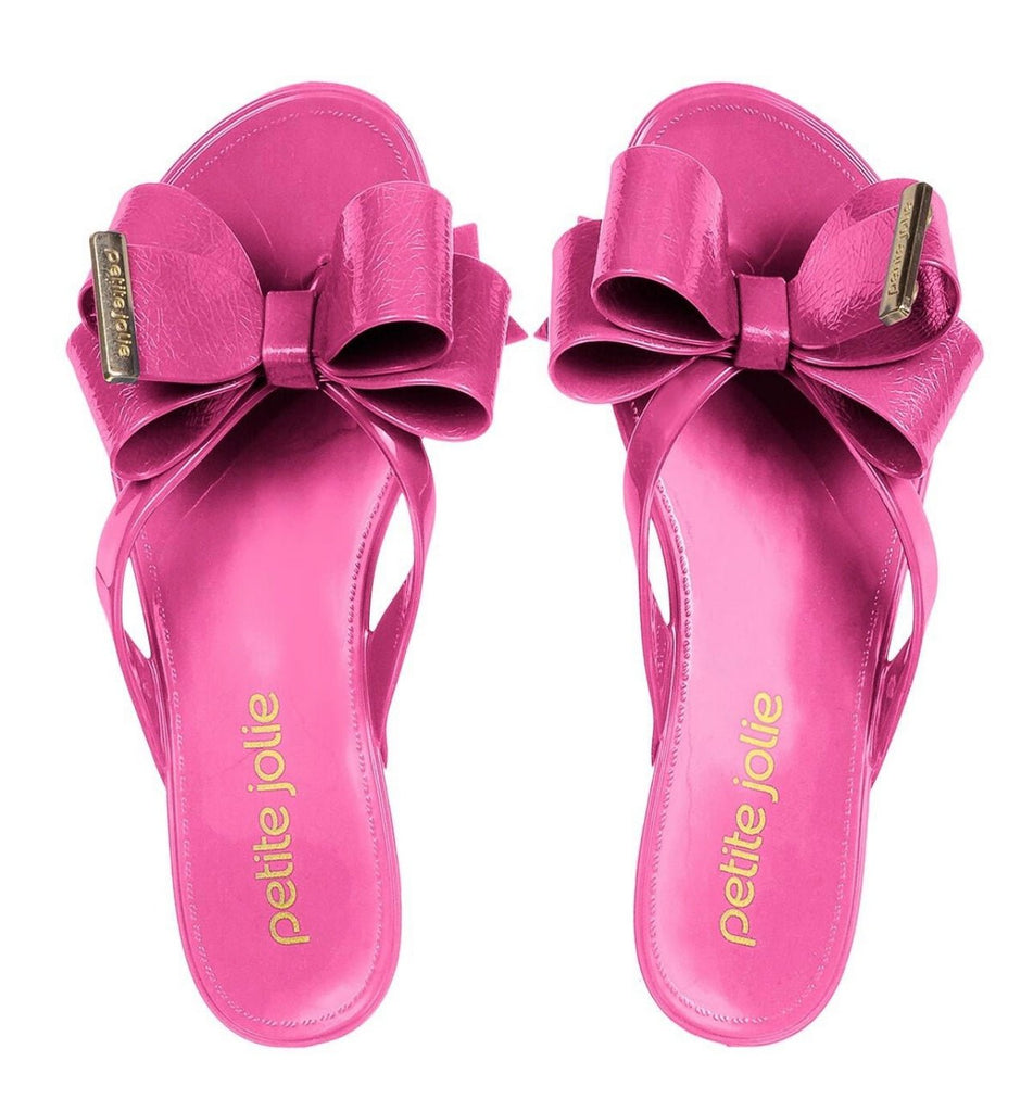 The Piper Slides: Little Girl Jelly Bow Slides - MomQueenBoutique