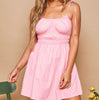 The Posie Dress: Pink Tie Strap Short Dress - MomQueenBoutique