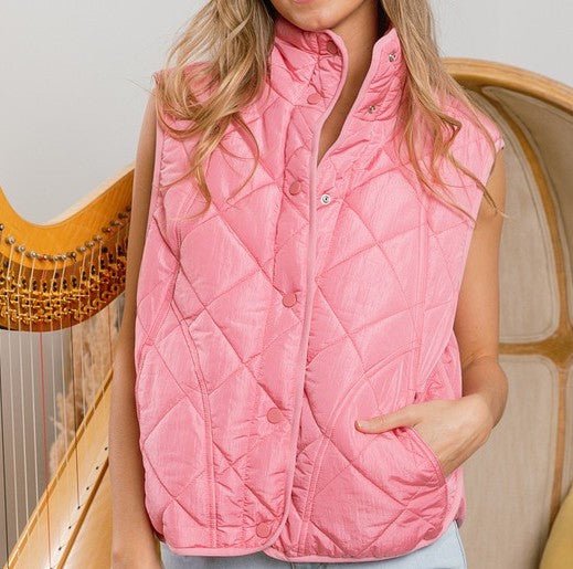 The Presby Vest: Pink Puffer Windbreaker Vest - MomQueenBoutique