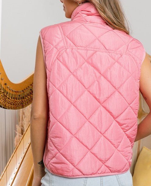 The Presby Vest: Pink Puffer Windbreaker Vest - MomQueenBoutique