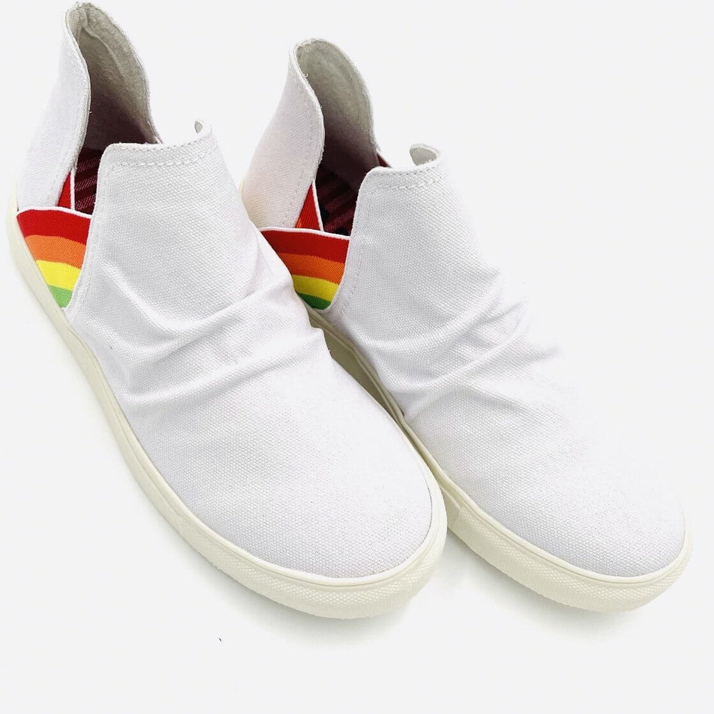 The Pride Sneakers: Slip on Rainbow High Top Sneakers - MomQueenBoutique