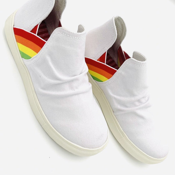 The Pride Sneakers: Slip on Rainbow High Top Sneakers - MomQueenBoutique