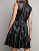 The Riley Dress: Pleather Tiered Mini Dress - MomQueenBoutique