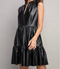 The Riley Dress: Pleather Tiered Mini Dress - MomQueenBoutique