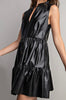 The Riley Dress: Pleather Tiered Mini Dress - MomQueenBoutique