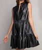 The Riley Dress: Pleather Tiered Mini Dress - MomQueenBoutique